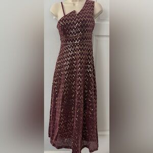 Elegant Burgundy One-Shoulder Dress